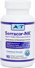AST Enzymes Serracor-NK –Proteolytic Systemic Enzyme Formula – Contains Acid-Resistant Serrapeptase and Acid-Resistant Nattokinase – 90 Vegetarian Capsules