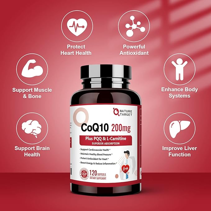NATURE TARGET Probiotics Powder Supplement for Women &amp CoQ10-200mg with PQQ L-Carnitine &amp Omega-3s High Absorption