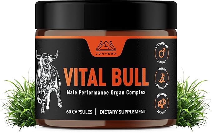 Vital Bull Beef Organ Supplement for Men with Grass Fed Liver Testicle Prostate &amp Bone Marrow – Freeze Dried Beef Organ Capsules for Nutrient Support – 30 Day Supply