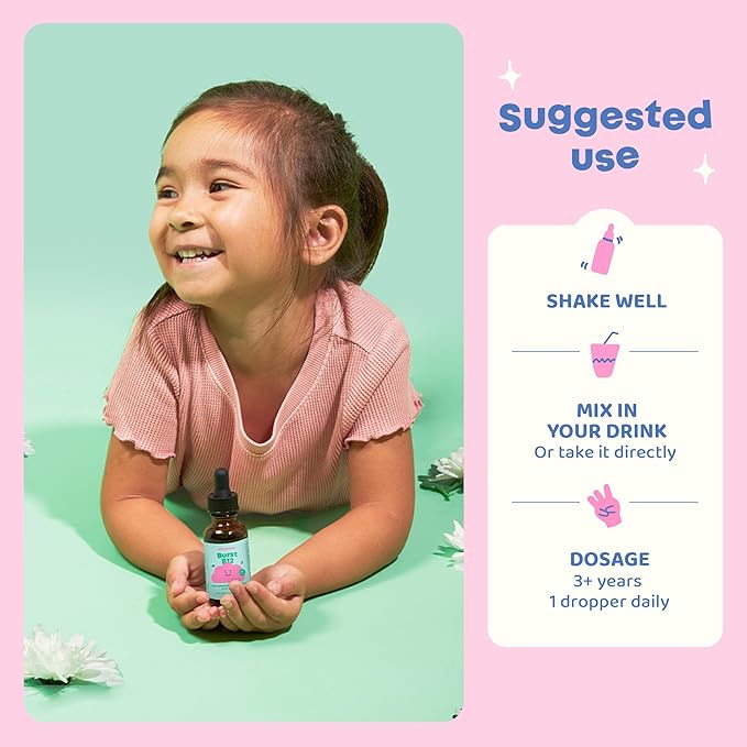 JoySpring Burst B12 Drops - Vitamin B Complex for Kids with Methyl B12 Supplement to Support Healthy Growth &amp Development Vegan Liquid B12 Drops Ages 3-16+ | 2 fl oz (60 Servings)