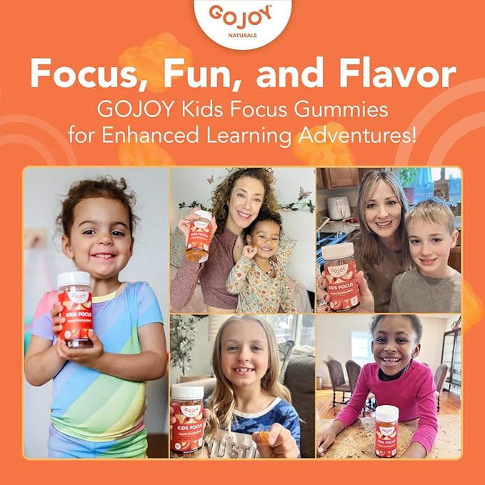 GOJOY NATURALS Kids Focus + Choline &amp DHA Gummies Bundle - Support for Growing Minds