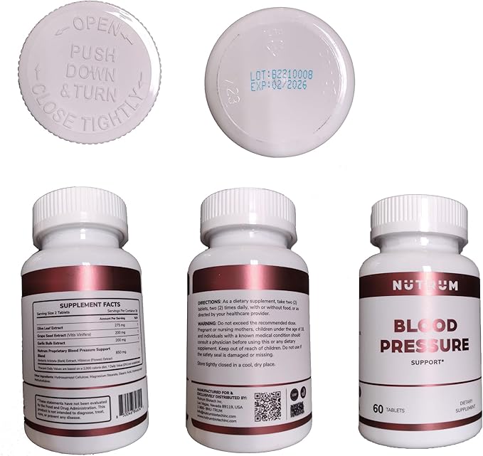 Blood Pressure Support – Premium Heart &amp Circulation Formula - Third Party Tested Non-GMO Made in USA