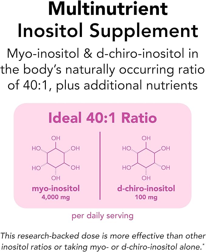 Theralogix Ovasitol Plus Canister Metabolic Health Supplement - Myo-Inositol &amp D-Chiro Inositol+Chromium Picolinate+Alpha-lactalbumin &amp Vitamin D