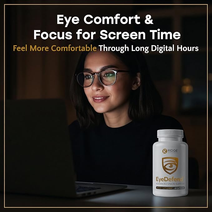 EyeDefend Vision Support Supplement – Supports Overall Vision - Lutein Zeaxanthin Bilberry Vitamin A C E &amp Antioxidants – Blue Light Defense for Eye Health &amp Visual Function – 60 Capsules