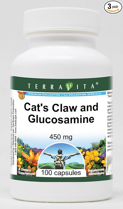 Cat's Claw and Glucosamine - 450 mg (100 Capsules ZIN: 511964) - 3 Pack