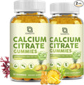 Calcium Citrate Gummies for Women 1200mg Calcium Citrate Magnesium with Vitamin C D3 K2 Absorption Calcium Supplements for Bone Muscle Immune Sugar Free (120Count)