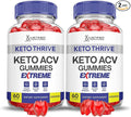 Justified Laboratories (2 Pack Keto Thrive Keto ACV Gummies Extreme 2000MG Keto Thrive Keto Gummies Apple Cider Vinegar Formulated with Pomegranate Beet Juice Powder B12 Vegan Non GMO 120 Gummys
