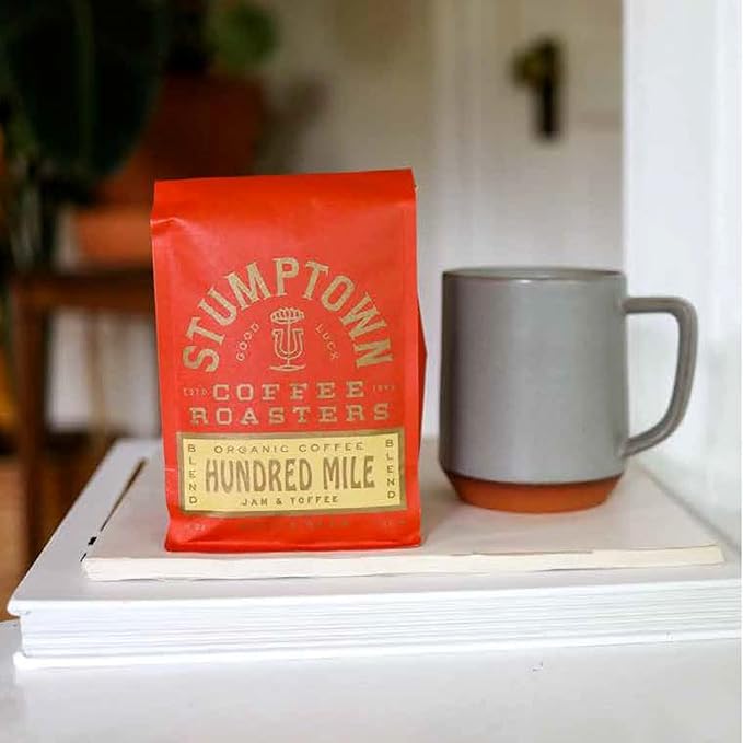 Stumptown Coffee Roasters Medium Roast Organic Whole Bean Coffee - Hundred Mile 12 Ounce Bag with Flavor Notes of Jam and Toffee (Pack of 2)