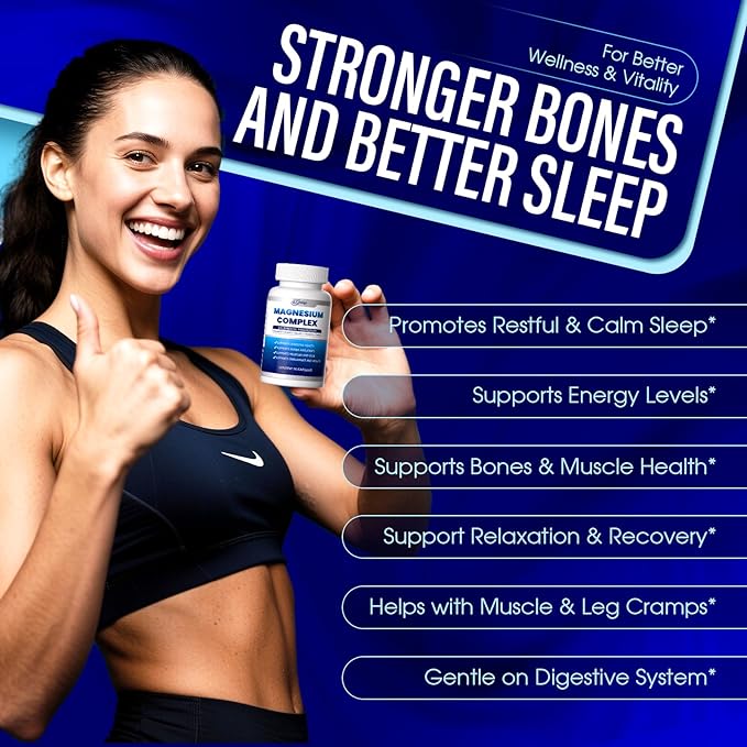 8-in-1 Magnesium Complex Supplement - 1000mg | High Absorption | Vegan Non-GMO | 90 Capsules (3)