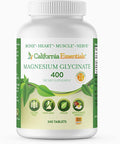 Magnesium Glycinate 400 - Chelated High Absorption Magnesium for Muscle Relief Bone &amp Heart Support -Vegan Non-GMO Gluten-Free 240 Tablets (Servings 120 Serving Size (2) 200mg Tablets)