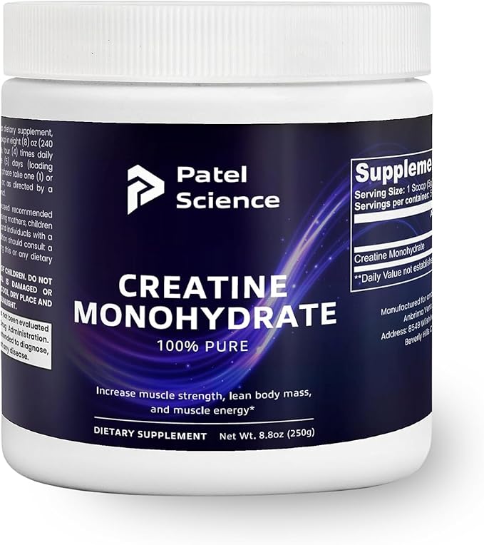 Creatine Monohydrate - Pure Creatine for Women &amp Men Mixable Powder for Fitness &amp Gym Lean Body Mass Gainer - Unflavored 8.8oz (250g)