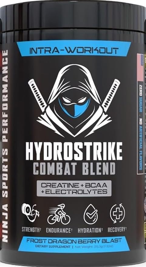 HydroStrike Combat Blend [5g BCAAs 5g Creatine Monohydrate Powerful Blend of Electrolytes Zero Sugar]