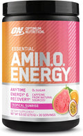 Optimum Nutrition Amino Energy - Pre Workout with Green Tea BCAA Amino Acids Keto Friendly Green Coffee Extract Energy Powder - Tropical Sunrise 9.5 Ounce 30 Servings (Packaging May Vary)