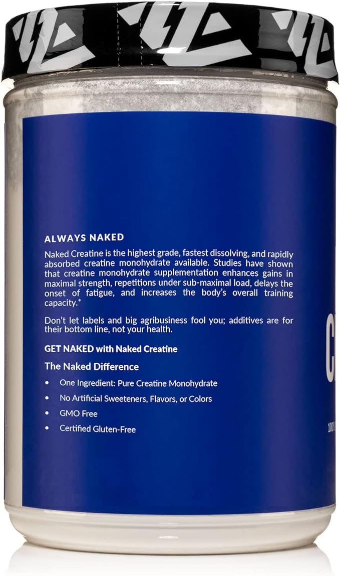 NAKED Pure Micronized Creatine Monohydrate 200 Servings + Pure L-Glutamine 240 Capsules Bundle: Vegan Non-GMO Gluten Free. Minimize Muscle Breakdown &amp Improve Protein Synthesis. Nothing Artifici