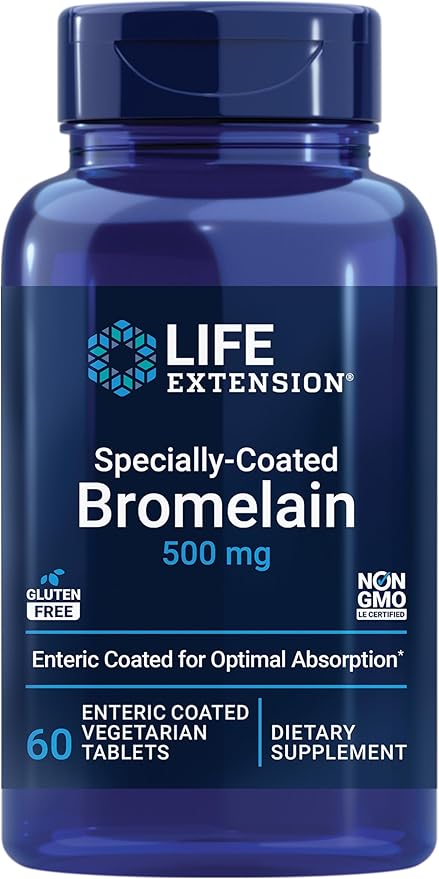 Life Extension Specially-Coated Bromelain 60 Tablets &amp N-Acetyl-L-Cysteine Immune Support 60 Capsules Bundle