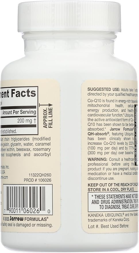 JARROW FORMULAS Qh Absorb Ubiquinol 200 MG 60 CT