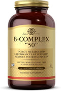 Solgar B-Complex “50” 250 Vegetable Capsules - Energy Metabolism Cardiovascular Support Nervous System Support - Non-GMO Vegan Gluten Free Dairy Free Kosher - 250 Servings