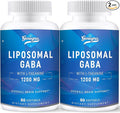 Liposomal GABA with L-Theanine 1200mg - 2 Pack High Bioavailable GABA Supplements120 Capsules for Adults