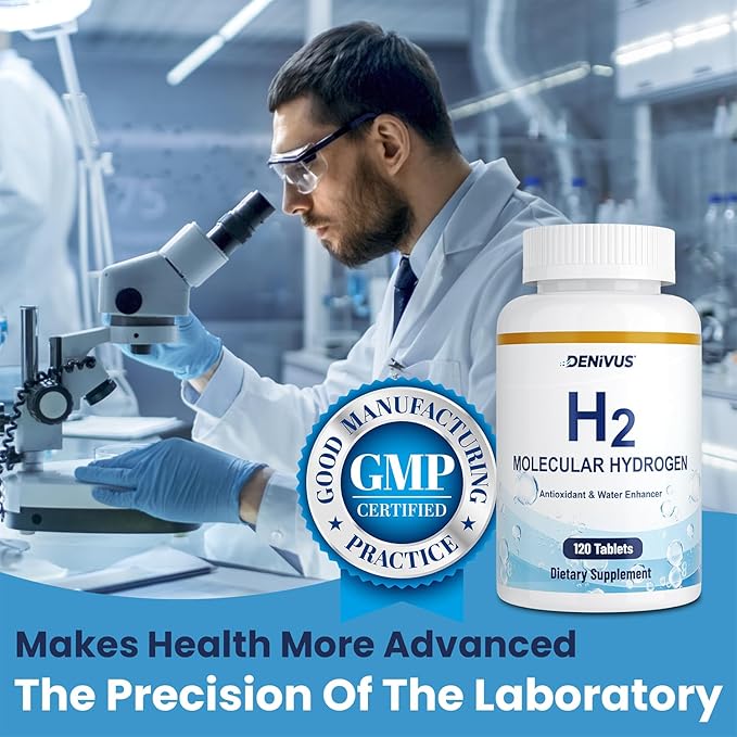 Hydrogen Water Tablets with Magnesium - 120 Tablets Fast-Dissolving H2 Molecular Hydrogen Supplements for Brain Health Cognitive Function Energy &amp Metabolism Support (2 Pack)