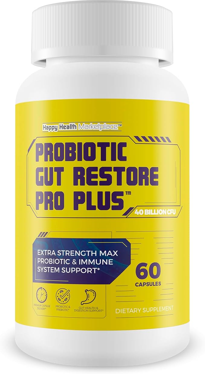 Probiotic Gut Restore Pro Plus - Restore Your Health and Body Balance with Probiotics - Natural Immune Support - Balance Blood Health - Improved Energy - Improved Mood