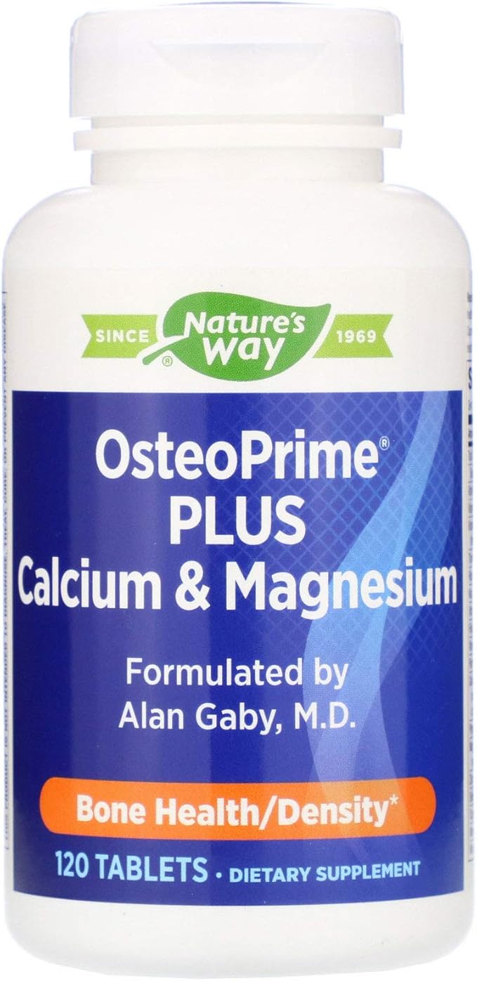Nature's Way OsteoPrime PLUS Calcium &amp Magnesium Supports Bone Health &amp Muscle Function* with Vitamins D3 &amp K2 Vegetarian 120 Tablets