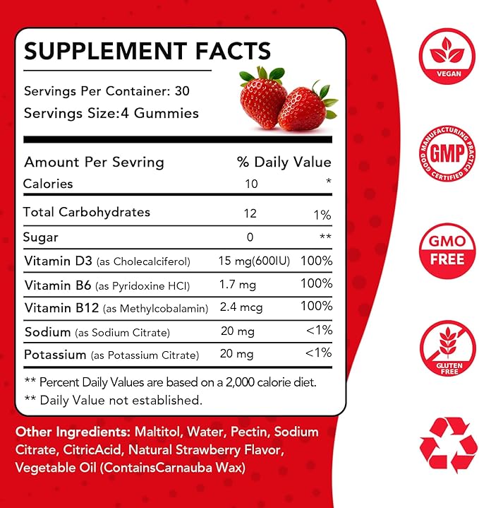 Creatine HCL Gummies 4000mg per Serving – High-Strength Performance Support Split-Dose Absorption No Bloating No Mixing Strawberry Flavor 1 Pack