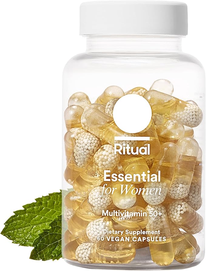 Ritual Women’s 50+ Daily Multivitamin - Key Essential Vitamins and Minerals to Support Menopause Energy Heart Bone Brain Health* - Including Folate DHA - Vegan - Mint - 60 Capsules - 30 Servings