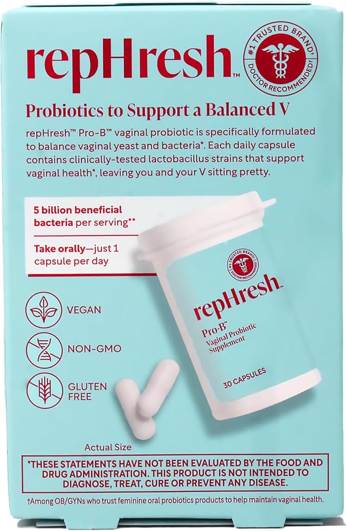 RepHresh Pro-B Probiotic Feminine Supplement Capsules (Pack of 3)