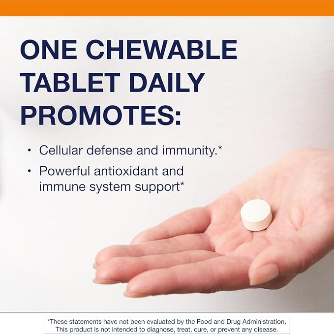 Metagenics Ultra Potent-C Chewable - 250 mg Buffered Vitamin C with Bioflavonoids L-Lysine &amp L-Cysteine - Immune &amp Antioxidant Support - Non-GMO Gluten-Free - Natural Orange Flavor - 90 Tabl