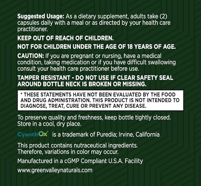 GREEN VALLEY NATURALS Stem Cell Restore – Cellular Health Support Supplement with CYANTHOX™30 Sea Buckthorn Black Currant Grape Seed &amp Resveratrol | Antioxidant &amp Healthy Aging Support | 60