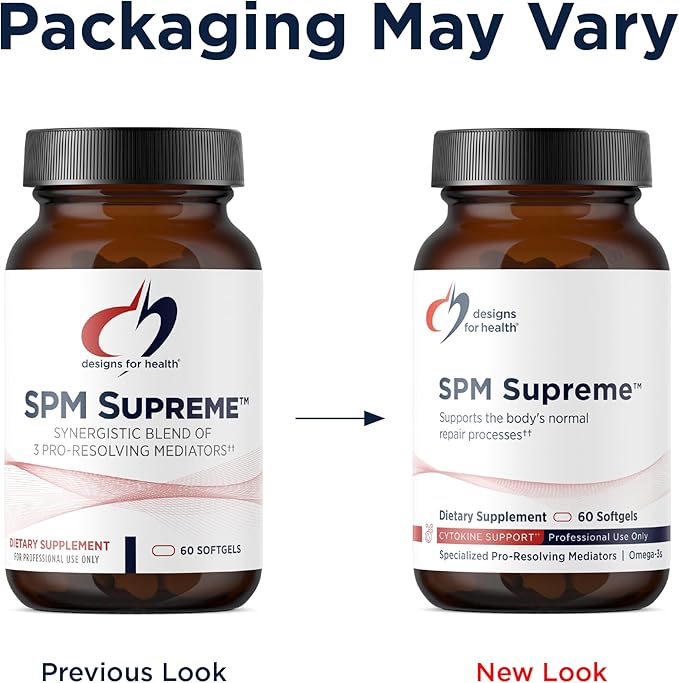 Designs for Health SPM Supreme - 3 Specialized Pro-Resolving Mediators from Fish Oil - Omega 3 Fatty Acids Supplement SPM Fish Oil (60 Softgels)