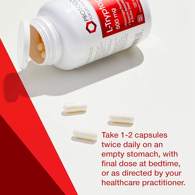 Protocol For Life Balance - L-Tryptophan 500 mg - 120 Veg Capsules