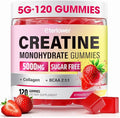 Creatine Monohydrate Gummies 5g Creatine Gummies for Women &amp Men.Pre-Workout &amp Muscle Growth Support Contains BCAA Collagen Sugar-Free 120 Count