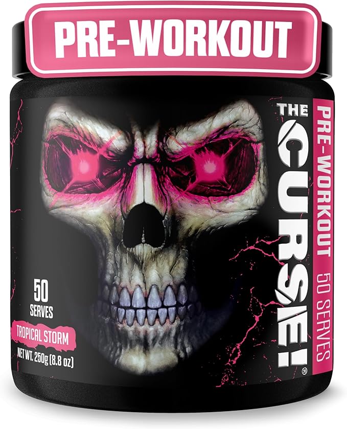 JNX SPORTS The Curse! Tropical Storm Pre Workout Powder with Creatine – Extreme Energy Preworkout for Men &amp Women – 50 Servings – L Citrulline Beta Alanine &amp Caffeine for Pump Strength &amp