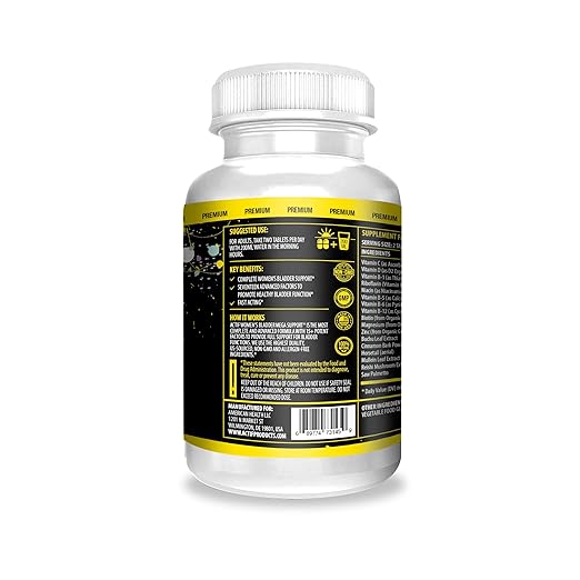 Actif Women's Bladder Mega Support with 15+ Factors Non-GMO for Bladder Control and Complete Bladder Support Made in USA 120 Count