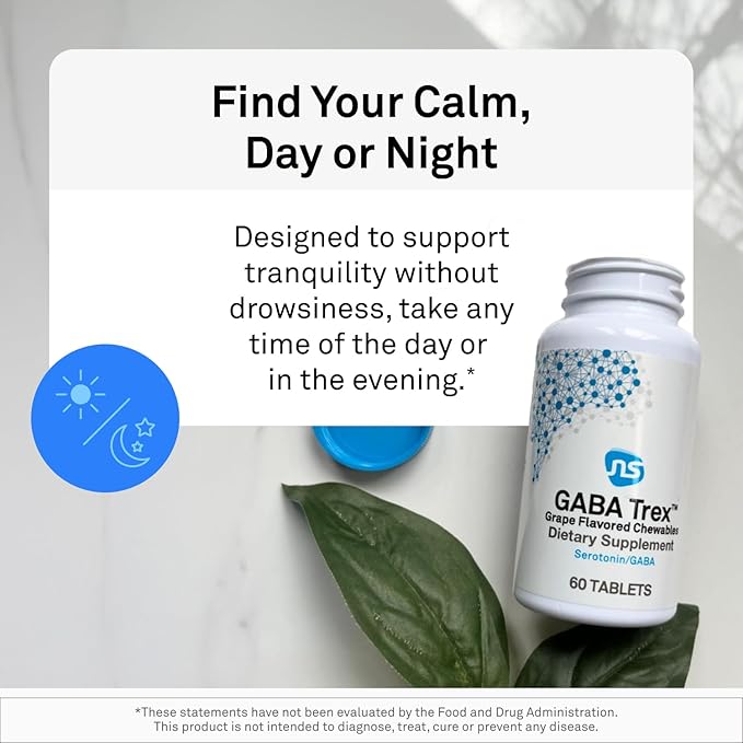NeuroScience GABA Trex &amp Calm CP Duo - Supports Calm Cortisol Management and Sleep with L-Theanine Banaba Leaf &amp Phosphatidylserine