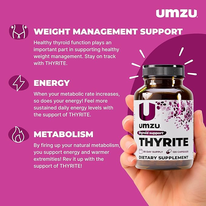UMZU Thyrite Thyroid Support Supplement 30 Day Supply – Magnesium Zinc Copper Iodine Selenium and Adaptogenic Herbs Formula – Supports Metabolism Energy and Daily Wellness for Balanced Daily Support