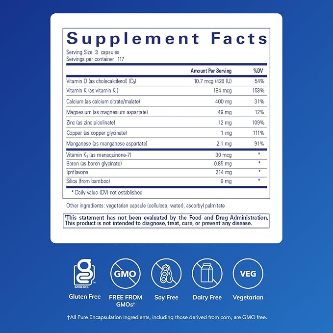 Pure Encapsulations +Cal+ with Ipriflavon | Mineral Vitamin and Herbal Supplement to Promote Skeletal Strength | 351 Capsules