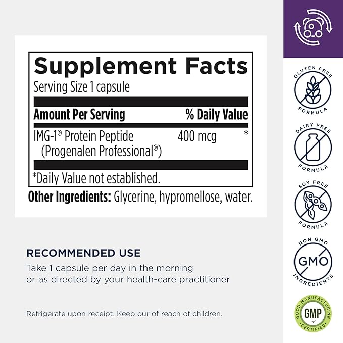 Designs for Health Progenalen Pro Peptide Supplement- Triple-Action Formula Supporting Cellular Aging and Metabolism - Gluten Free (30 Capsules)