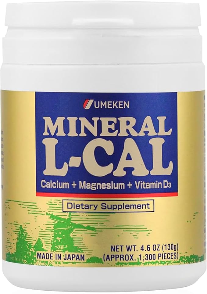 Umeken Mineral L-Cal Calcium with Vitamin D3 2 Month Supply Water Soluble Ball Format with Magnesium &amp Minerals Fast Absorbing Calcium Magnesium D3 Supplement 1300 Balls 130g Pack of 1