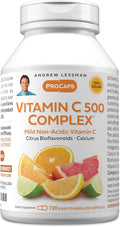 ANDREW LESSMAN Vitamin C 500 Complex 720 Capsules - Non-Acidic Vitamin C Plus Citrus Bioflavonoids for Immune System and Anti-Oxidant Support No Stomach Upset Small Easy to Swallow Capsules