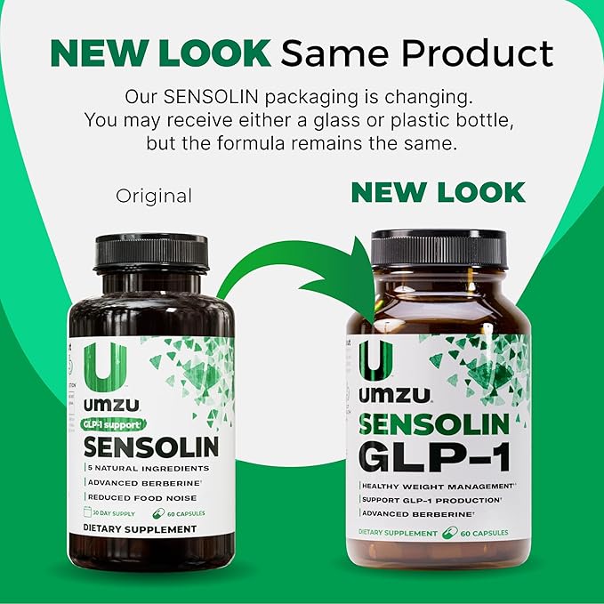UMZU Sensolin GLP-1 Support Supplement – 30 Day Supply – with Dihydroberberine Ceylon Cinnamon Chromium &amp Biotin – Supports Metabolic Function Focus &amp Energy Balance
