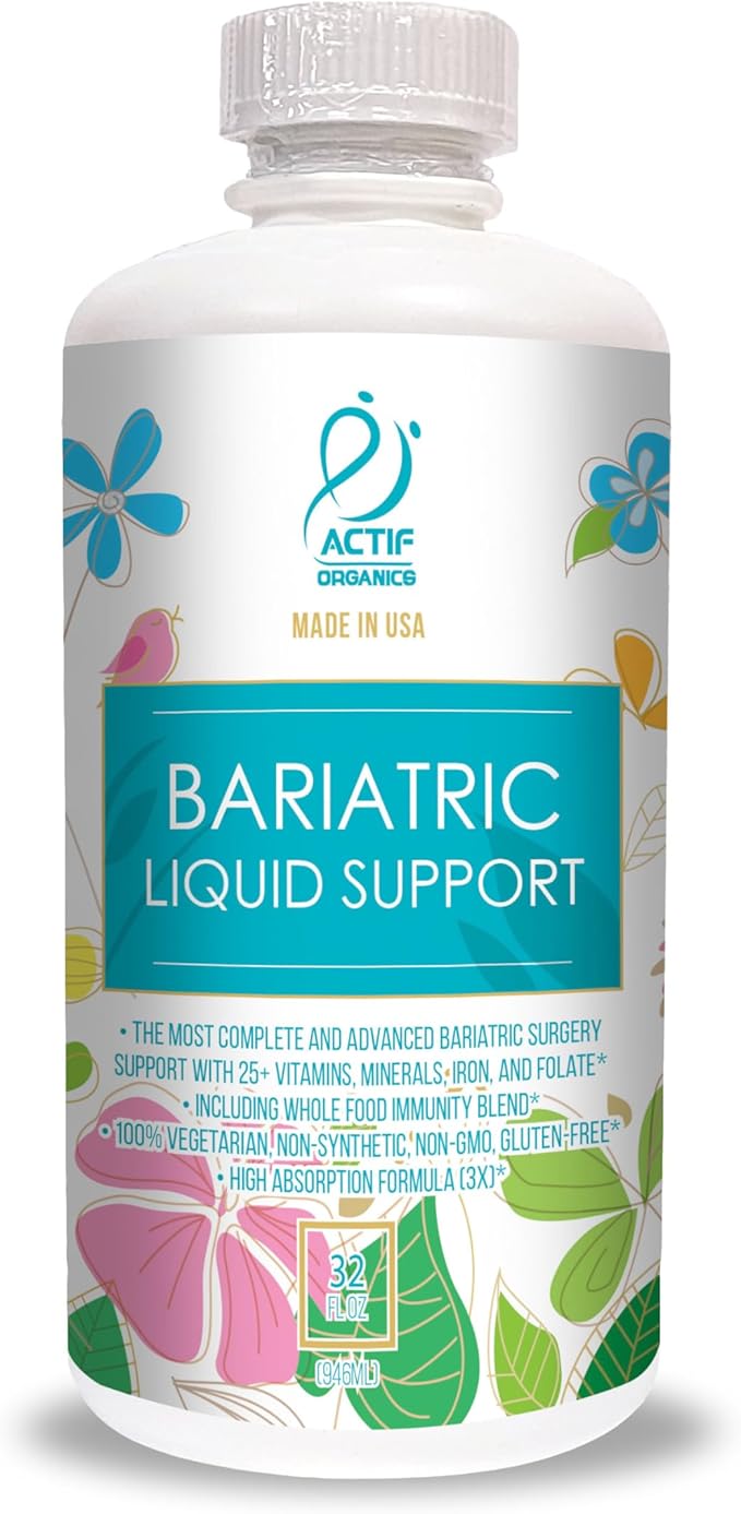ACTIF Organic Bariatric Liquid Multivitamin with 25+ Organic Vitamins and Minerals for Bariatric Surgery Advanced Formula - 90 count Pack of
