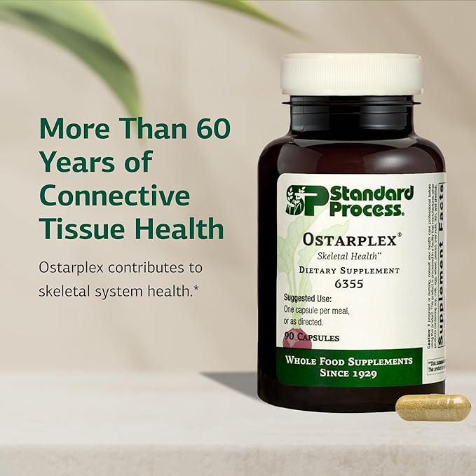 Standard Process Ostarplex - Dietary Supplement for Connective Tissue Health - Aids Liver Health &amp Function - Contains Vitamin B6 - Non-Dairy - 90 Capsules (90 Servings)