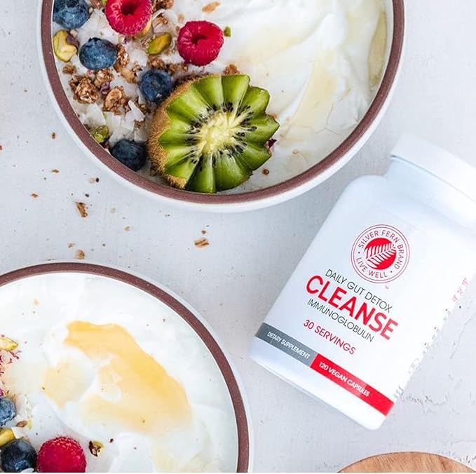Silver Fern Cleanse - Daily Gut - 1 Bottle - 120 Capsules - 30 Day Supply - Immunoglobulin G A &amp M -(IgG IGA IgM) - Postbiotic