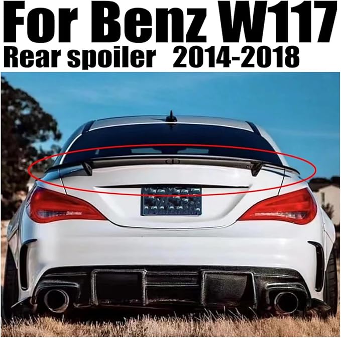 Compatible for Mercedes-Benz CLA W117 Spoiler CLA180 CLA200 250 CLA260 CLA45 2014-2018 RT Style Carbon Fiber Rear Trunk Lip Spoiler Wing(Carbon Fibre)