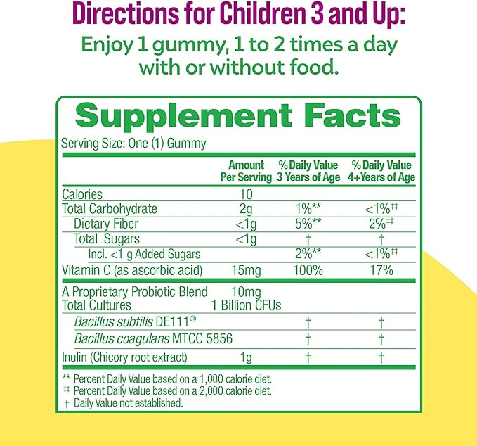 Culturelle Kids Probiotics for Immune &amp Digestive Health 50 Packets + 60 Berry Flavored Veggie Fiber Gummy Daily Probiotics
