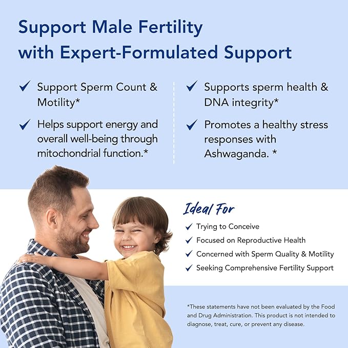 Premom Male Sperm Fortify Capsules - Male Fertility Supplements for Men Inositol Plus Bundle – Fertility Support for Women – 120 Count