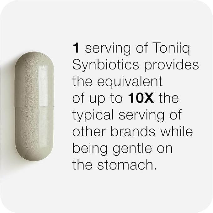 Toniiq Prebiotics and Probiotics – 200B CFU Synbiotic with Postbiotics IMMUSE® &amp ButyraGen® – 30 Strains for Gut &amp Digestive Health – Shelf-Stable – Third-Party Tested – 60 Capsules