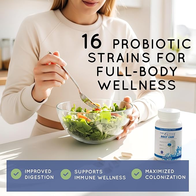 Essential Source TriActive Biotics Daily Care – Probiotics for Women and Men 6 Billion CFU with Prebiotic Blend – Daily Digestive and Immune Support Gut Health Supplement – 30 Capsules